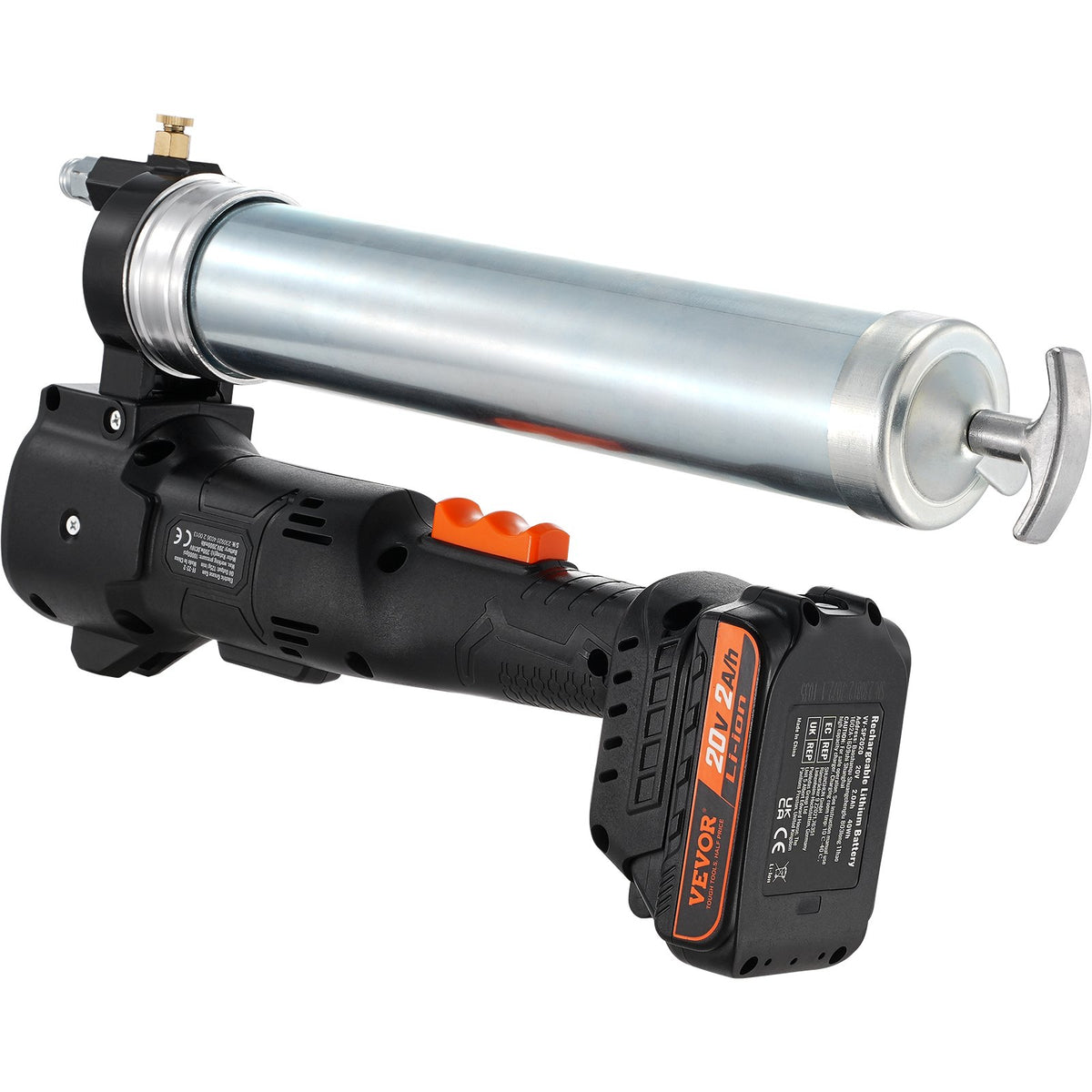 VEVOR Cordless Grease Gun, 20V, 2.0 Ah Battery Kit, 10,000 PSI, with Carrying Case