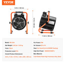 VEVOR Sildītājs 2000W ar Ātru Uzkarsēšanu un Aizsardzību Pret Pārkaršanu, Ūdensnecaurlaidīgs