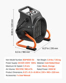 VEVOR  sildītājs, 2000W elektriskais PTC sildītājs ar ventilatoru, zems un augsts sildīšanas režīms, 15° regulējams leņķis, aizsardzība pret pārkaršanu, pārnēsājams, audzēšanas teltīm, mazām siltumnīcām, puķu telpām un mājas birojam