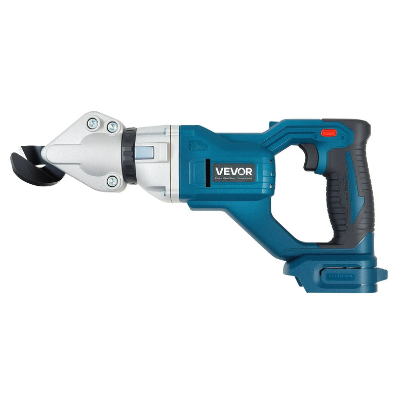 VEVOR bezvadu lokšņu metāla griezējs ar 360° grozāmu griešanas galvu, dubultiem asmeņiem, ātrums līdz 25 000 apgr./min, paredzēts līdz 1,22 mm cinkota tērauda, 1 mm nerūsējošā tērauda, alumīnija lokšņu, plastmasas un kartona griešanai