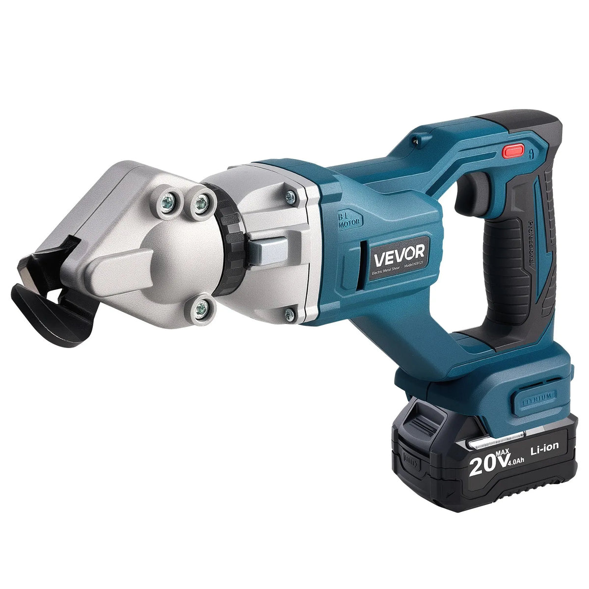 VEVOR Cordless Sheet Metal Shear with 360° Rotating Head, Dual Blades, 20V, 2800 Strokes/min, for Cutting up to 1.22 mm Galvanised Steel, 1 mm Stainless Steel, Aluminium, Plastic and Cardboard