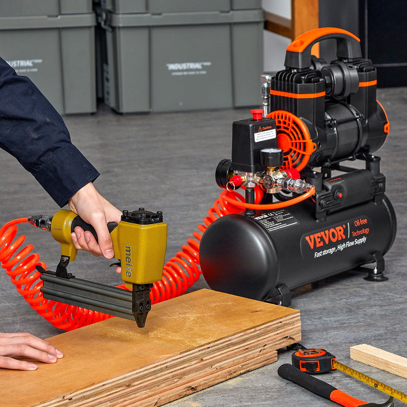 VEVOR gaisa kompresors 7,95 l, 900 W, 2,2 CFM @ 90 PSI, 70 dB, ultrakluss, bez eļļas