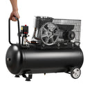 VEVOR gaisa kompresors 100 l, 3 kW siksnas piedziņas kompresors ar tvertni, 226 l/min pie 6,2 bar, maksimālais spiediens 10 bar, uz riteņiem autoservisam, krāsošanai un pneimatiskajiem instrumentiem