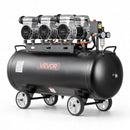 VEVOR bezeļļas gaisa kompresors 100 l, 3 kW, 198 l/min, 8 bar, kompresors uz riteņiem riepu piepumpēšanai, krāsošanai un pneimatiskajiem instrumentiem