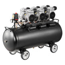 VEVOR bezeļļas gaisa kompresors 100 l, 3 kW, 198 l/min, 8 bar, kompresors uz riteņiem riepu piepumpēšanai, krāsošanai un pneimatiskajiem instrumentiem