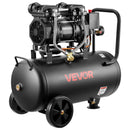 VEVOR bezeļļas gaisa kompresors 30 l, 1,5 kW, 126 l/min pie 6,2 bar, maksimālais spiediens 8 bar, uz riteņiem riepu piepumpēšanai, krāsošanai un pneimatiskajiem instrumentiem
