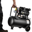 VEVOR bezeļļas gaisa kompresors 30 l, 1,5 kW, 126 l/min pie 6,2 bar, maksimālais spiediens 8 bar, uz riteņiem riepu piepumpēšanai, krāsošanai un pneimatiskajiem instrumentiem