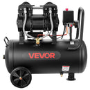 VEVOR bezeļļas gaisa kompresors 30 l, 1,5 kW, 126 l/min pie 6,2 bar, maksimālais spiediens 8 bar, uz riteņiem riepu piepumpēšanai, krāsošanai un pneimatiskajiem instrumentiem