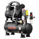 VEVOR bezeļļas gaisa kompresors 6 l, 0,75 kW, 71 l/min, 8 bar, pārnēsājams kompresors riepu piepumpēšanai, krāsošanai un pneimatiskajiem instrumentiem