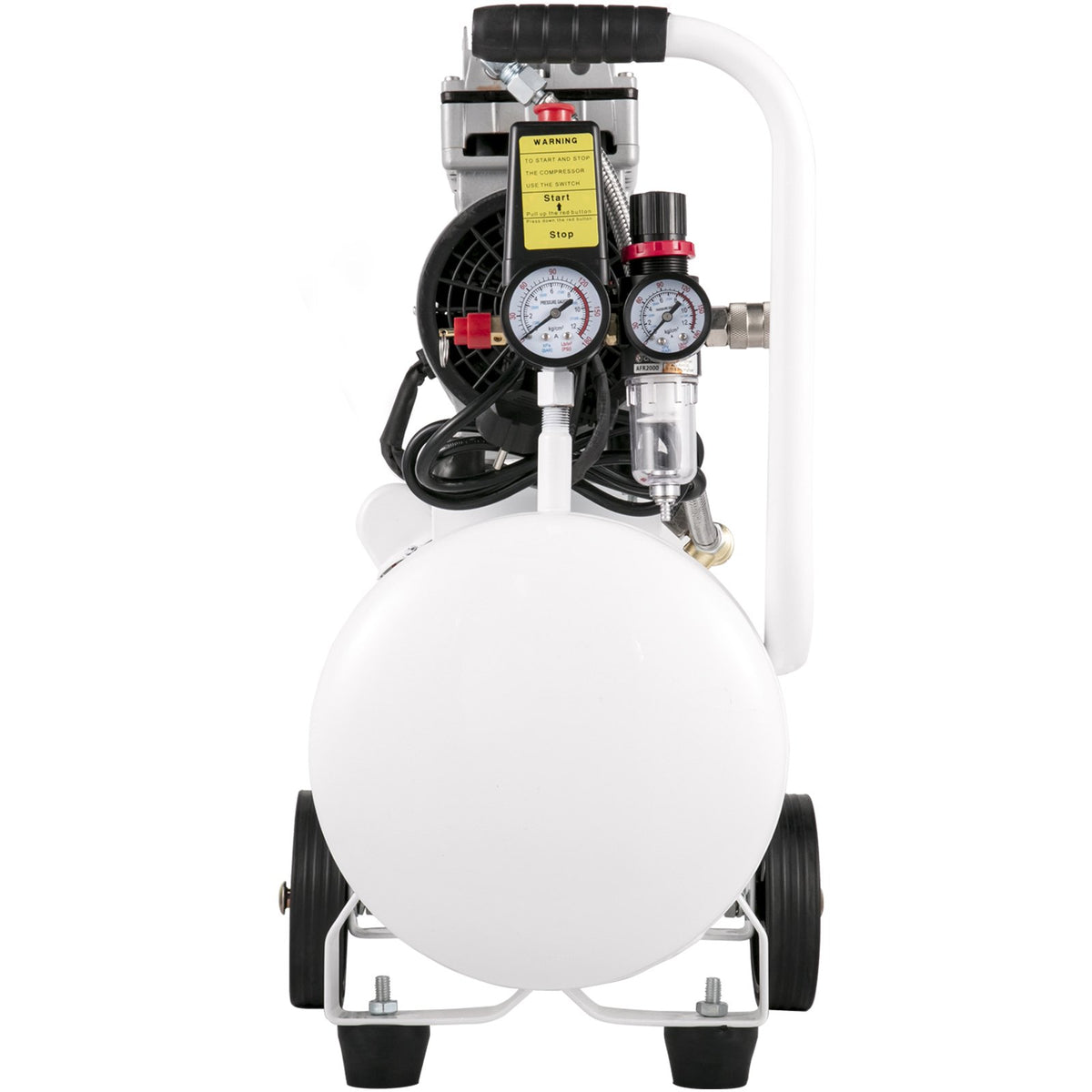 VEVOR gaisa kompresors 21 l, pārnēsājams, 1 HP, bez eļļļas, tērauda tvertne, 750 W, plācenīša tipa, 8 bar (115 PSI), īpaši kluss, mājas remontam un riepu piepumpēšanai
