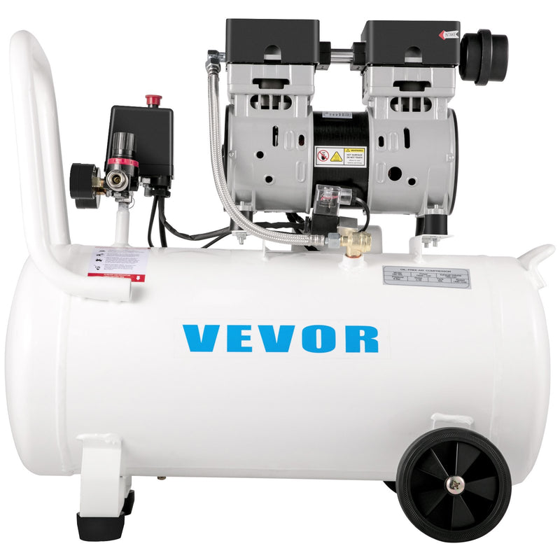 VEVOR gaisa kompresors 11 L, īpaši kluss, 1 HP, bez-eļļas, tērauda tvertne, 750 W, pārnēsājams, 8 bar, mājas remontam un riepu piepumpēšanai