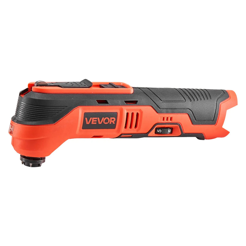VEVOR bezvadu oscilējošais daudzfunkcionālais instruments, 12 V oscilējošais zāģa instruments ar 6 maināmiem ātrumiem (6000–17 500 OPM), 3,2° oscilācijas leņķi, 2,0 Ah akumulatoru un lādētāju, 8 zāģēšanas piederumiem un LED darba apgaismojumu