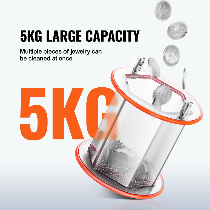 VEVOR 5kg rotējošā pulēšanas mašīna juvelierizstrādājumiem un dārgakmeņiem DIY