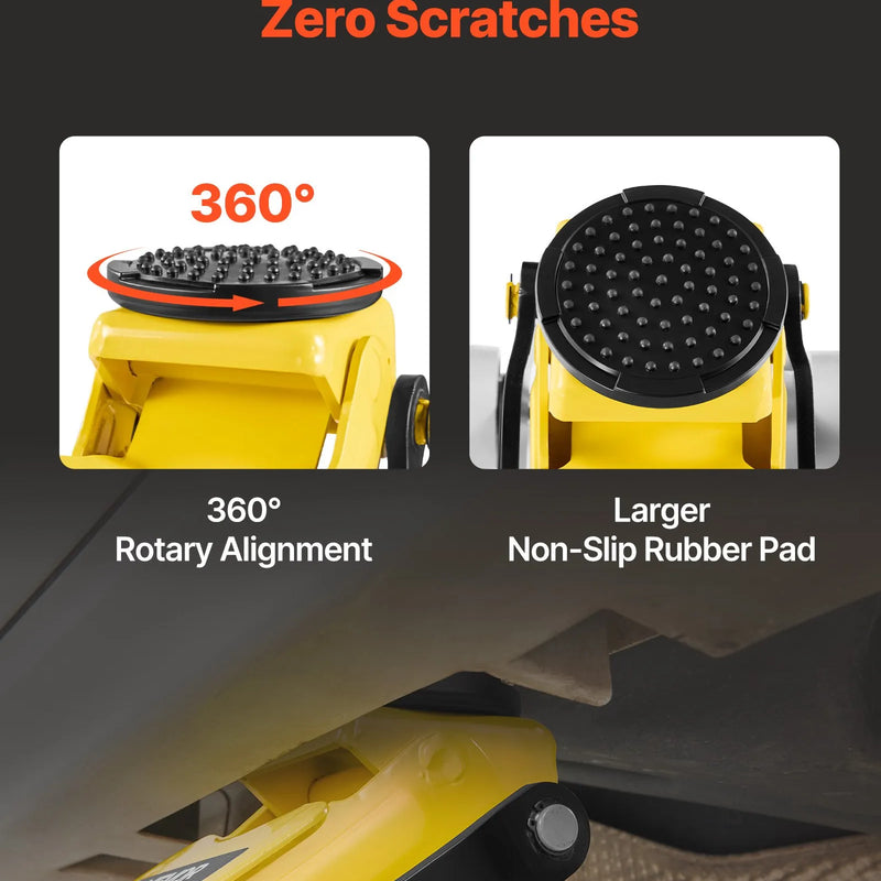 VEVOR zema profila hidrauliskais grīdas domkrats 2,5 t, alumīnija un tērauda konstrukcija, sacīkšu tipa domkrats ar divvirzuļu ātrās pacelšanas sūkni, automobiļu pacēlājs sedaniem un kompaktajiem SUV, pacelšanas diapazons 95–475 mm