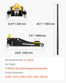 VEVOR zema profila hidrauliskais grīdas domkrats 2,5 t, alumīnija un tērauda konstrukcija, sacīkšu tipa domkrats ar divvirzuļu ātrās pacelšanas sūkni, automobiļu pacēlājs sedaniem un kompaktajiem SUV, pacelšanas diapazons 95–475 mm