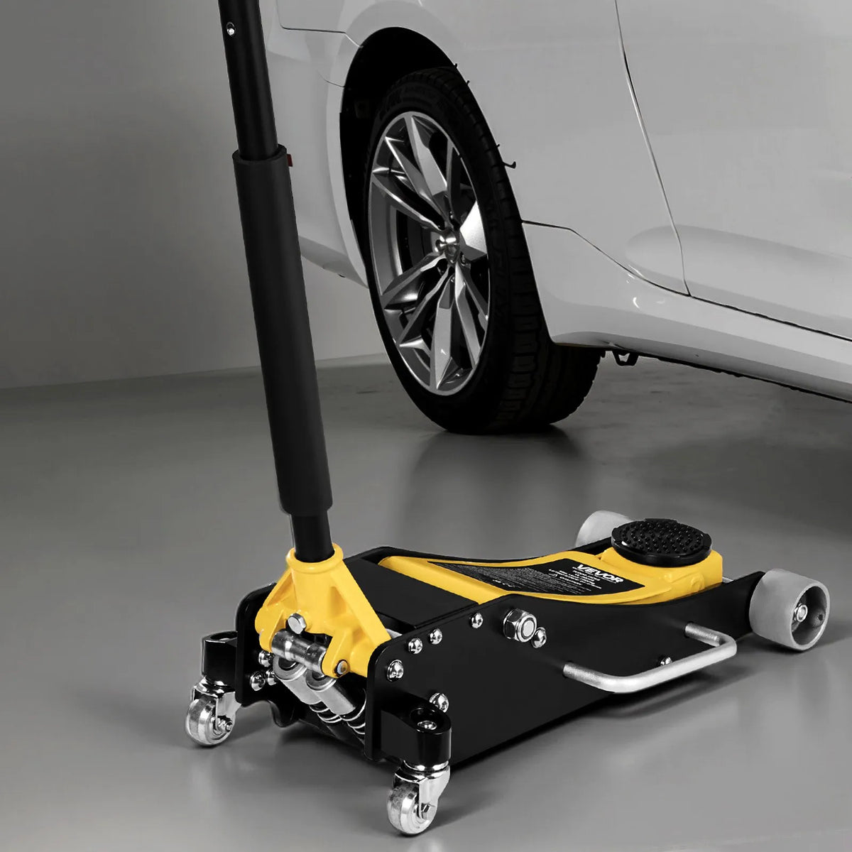VEVOR Low Profile Hydraulic Floor Jack 2.5 t, Aluminium and Steel Construction, Racing Jack with Dual-Piston Fast-Lift Pump, Car Lift for Sedans and Compact SUVs, Lifting Range 95–475 mm