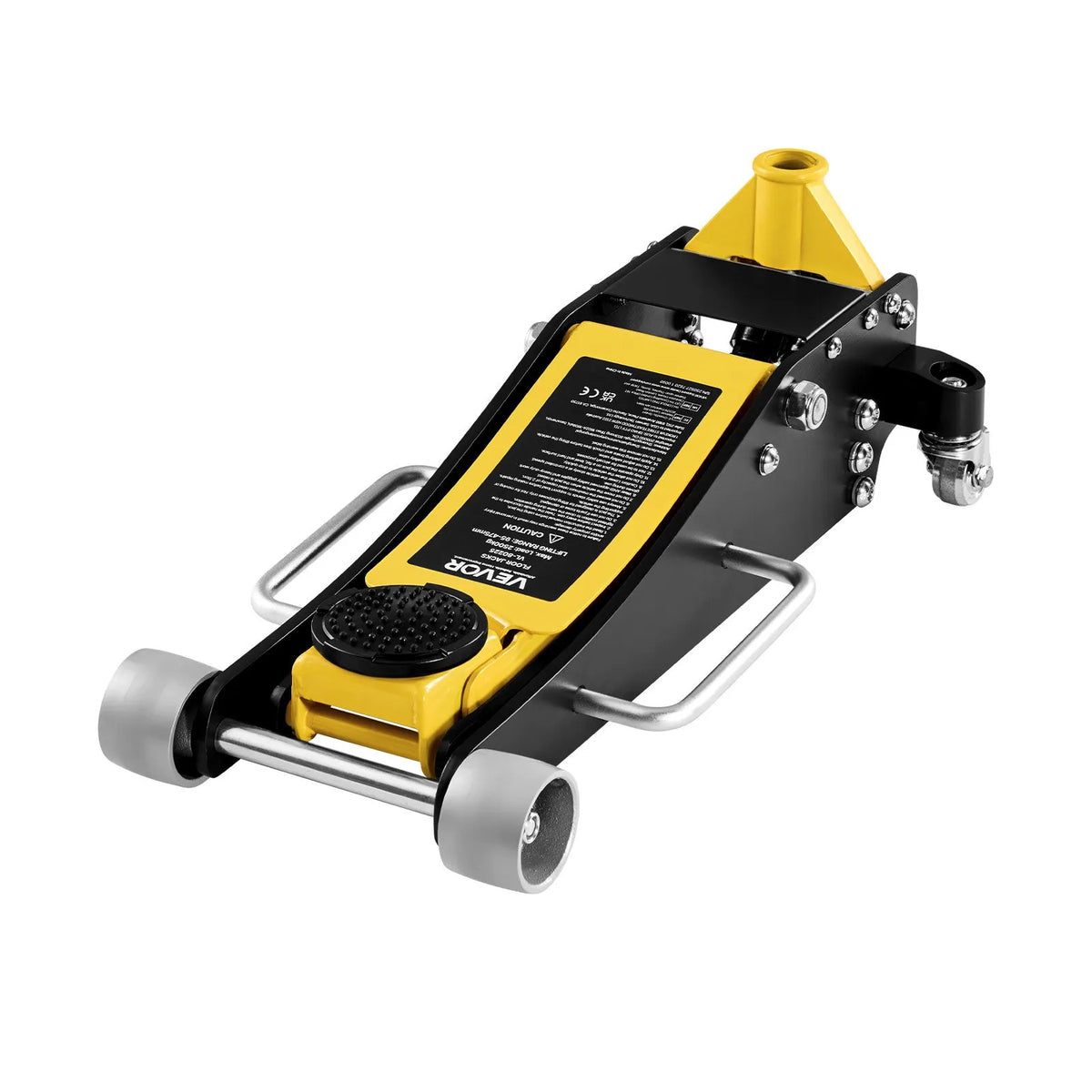 VEVOR Low Profile Hydraulic Floor Jack 2.5 t, Aluminium and Steel Construction, Racing Jack with Dual-Piston Fast-Lift Pump, Car Lift for Sedans and Compact SUVs, Lifting Range 95–475 mm