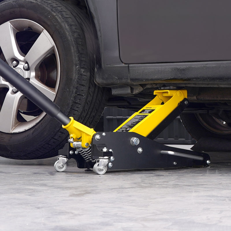 VEVOR Zema profila grīdas domkrats 2 tonnas smaguma kategorijā ar dubultiem virzuļiem un ātro sūkni