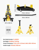 VEVOR zema profila hidrauliskais grīdas domkrats 2 t, tērauda sacīkšu tipa domkrats ar balsta statņiem, vienvirzuļa ātrās pacelšanas sūknis, automobiļu pacēlājs sporta auto un kompaktiem SUV, pacelšanas diapazons 130–310 mm