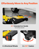 VEVOR zema profila grīdas domkrats, maksimālā slodze 2 t, tērauda sacīkšu grīdas domkrats ar diviem virzuļiem un ātrās pacelšanas sūkni, smagās hidraulikas ratiņu pacēlājs sporta automašīnām un sedaniem, pacelšanas diapazons 75–505 mm.