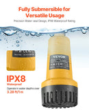 VEVOR bezvada iegremdējamais ūdens pārsūknēšanas sūknis 33 l/min, pārnēsājams drenāžas sūknis ar G3/4 dārza šļūtenes pieslēgumu, saderīgs ar DEWALT 20 V akumulatoru (bez akumulatora), baseinam, dārzam un dīķim