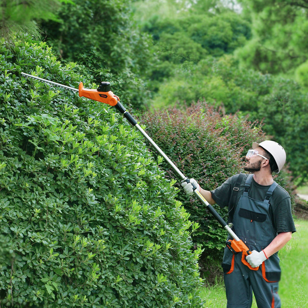 VEVOR Cordless Telescopic Hedge Trimmer with 20 V Battery and 460 mm Blade