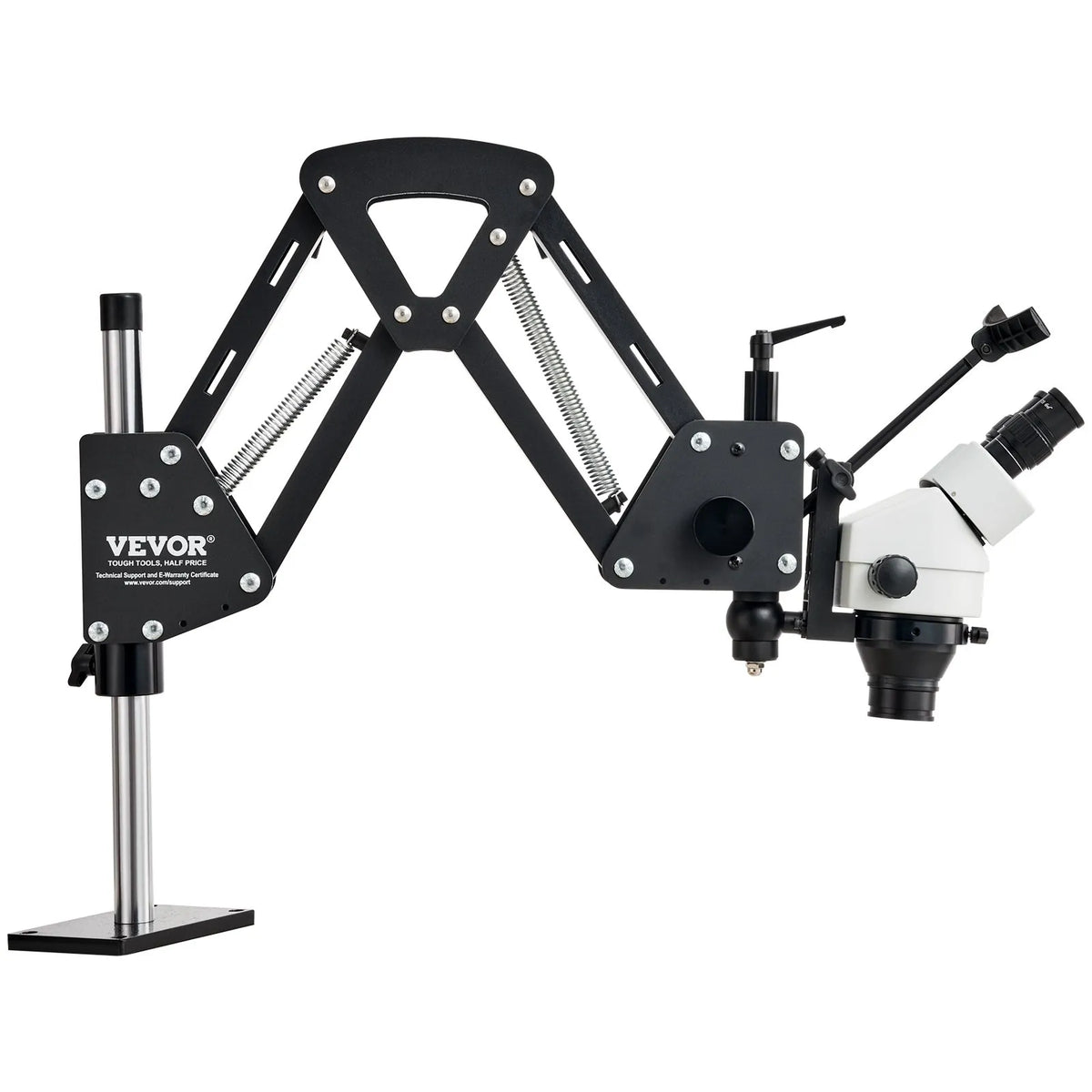 VEVOR Multi-directional Microscope with Spring Clamp, 7–45× Magnification, Jewellery Inlay Stand with Integrated USB Ring LED Illumination