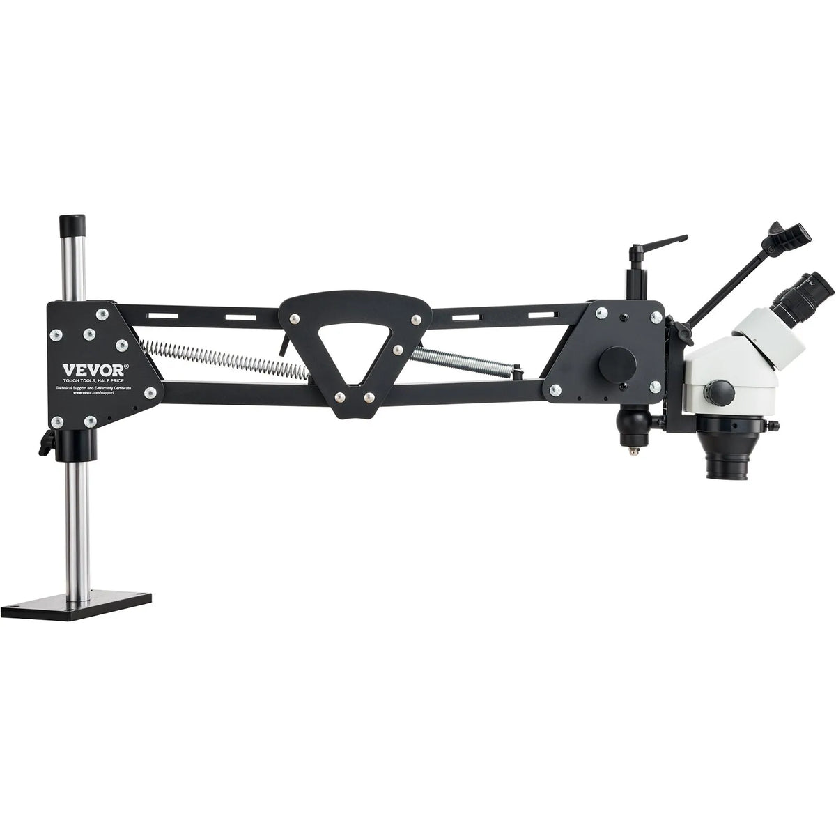 VEVOR Multi-directional Microscope with Spring Clamp, 7–45× Magnification, Jewellery Inlay Stand with Integrated USB Ring LED Illumination
