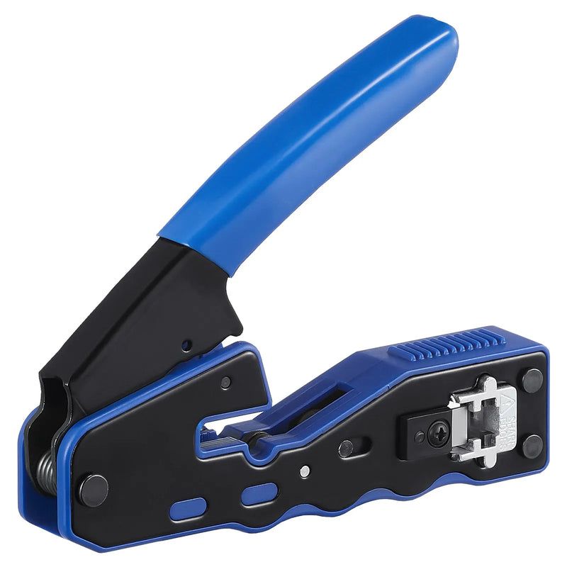 RJ45 presformas komplekts, Cat5e/Cat6/Cat6a, 8 kontaktu spraudņiem, ar 20 caurejošiem savienotājiem un aizsargiem, vadu noņēmēju un tīkla testeri