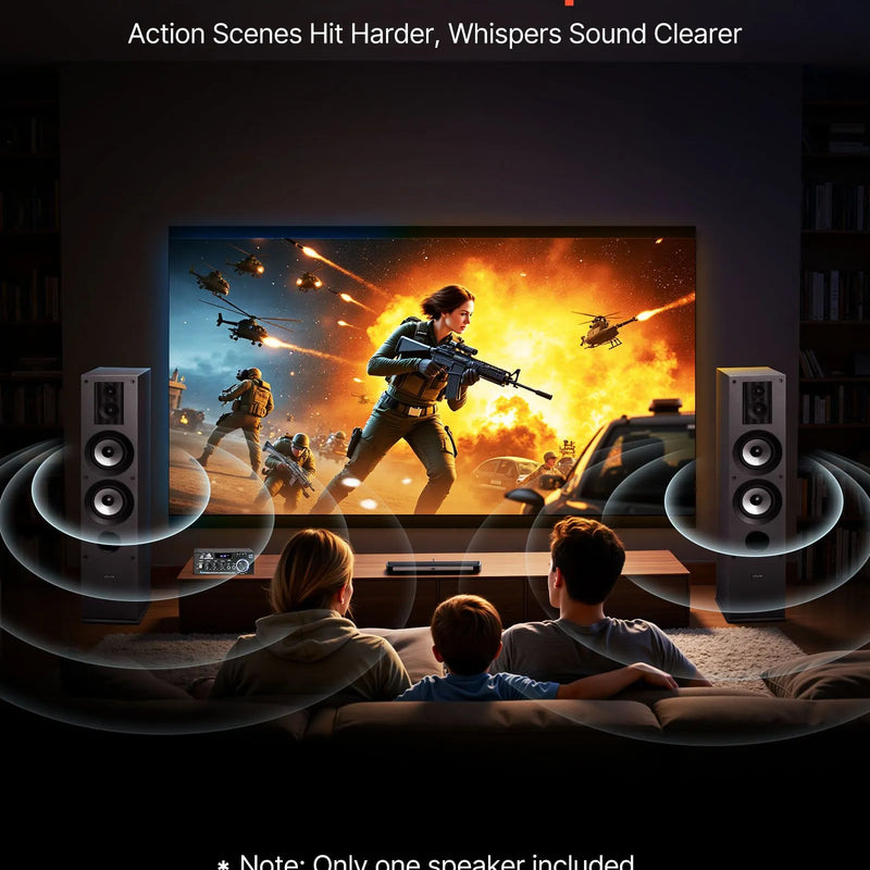 VEVOR 3-ceļu grīdas skaļrunis, tornis ar 19,05 mm un 25,4 mm augšdaļām, diviem 133,35 mm zemfrekvenču skaļruņiem, 145 W maksimumjaudu, 70 Hz–20 kHz frekvenču diapazonu, MDF korpuss, mājas audio, 1 gb.