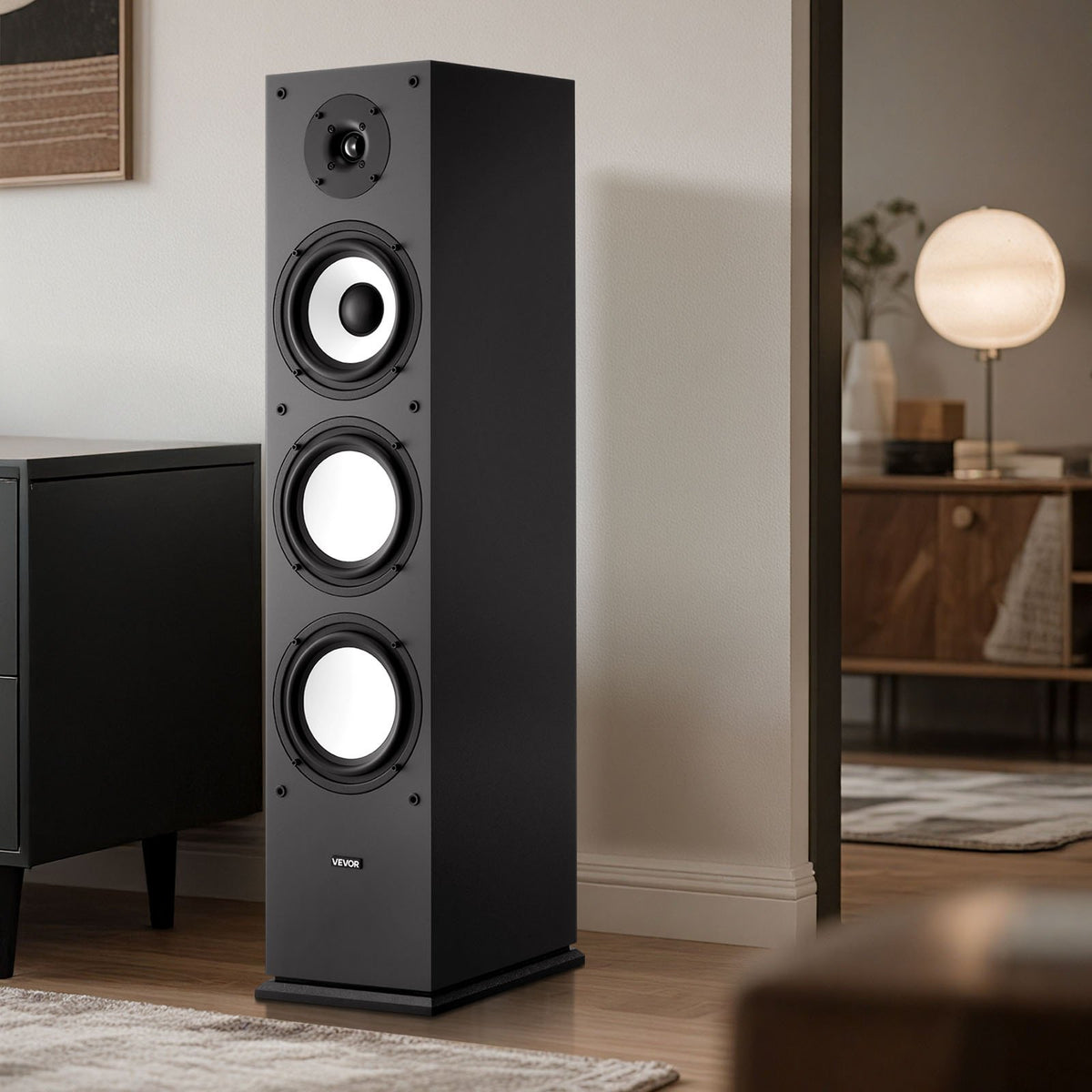 VEVOR Floor Speaker 2-Way, 200 W, 165 mm Subwoofer, 70 Hz–20 kHz, MDF Cabinet, 1 pc.