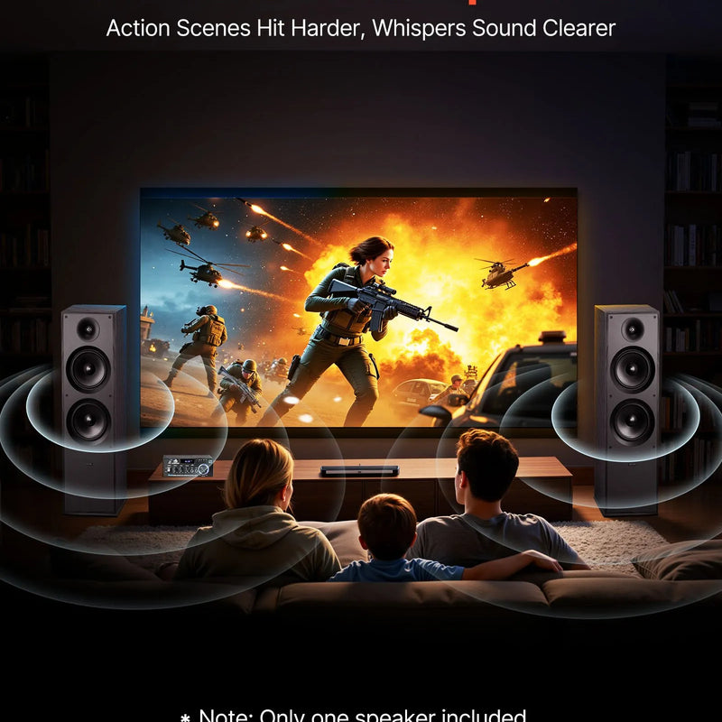 VEVOR grīdas skaļrunis, 2-ceļu torņa tipa modelis ar 25,4 mm augstfrekvences skaļruni un diviem 203,2 mm zemfrekvences skaļruņiem, 600 W maksimumjauda, 50 Hz–20 kHz frekvenču diapazons, MDF korpuss, vienība