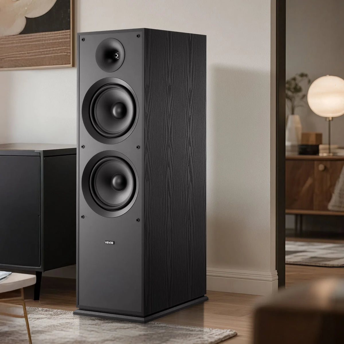 VEVOR Floor Speaker 2-Way, 600 W, 2 × 203 mm Woofer, 50 Hz–20 kHz, MDF Cabinet, 1 pc.