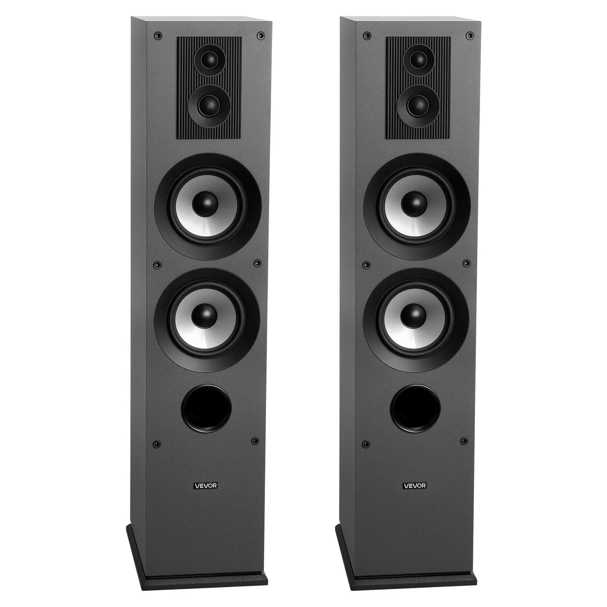 VEVOR Floor Speakers 3-Way, 145 W, 70 Hz–20 kHz, MDF Cabinet, Pair