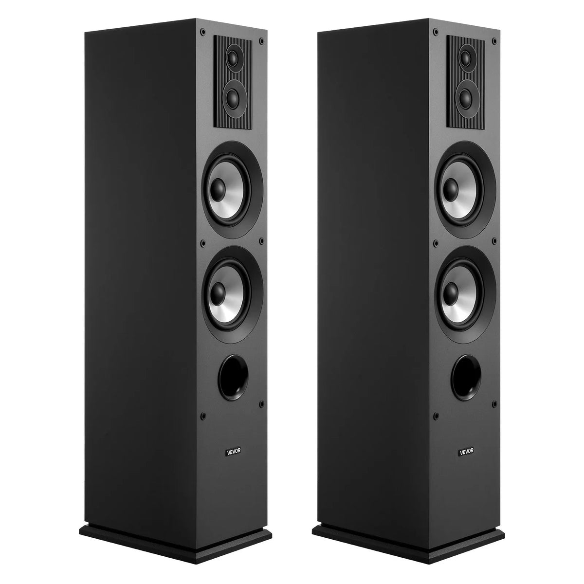 VEVOR Floor Speakers 3-Way, 145 W, 70 Hz–20 kHz, MDF Cabinet, Pair
