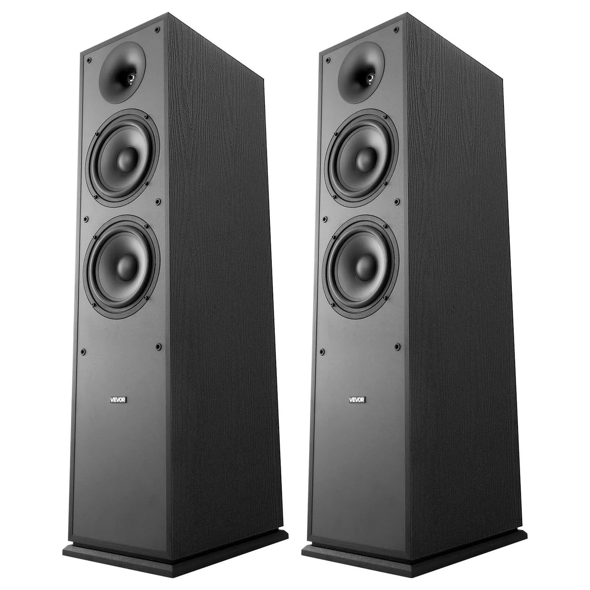 VEVOR Floor Speakers 2-Way, 400 W, 2 × 165 mm Subwoofer, 65 Hz–20 kHz, MDF Cabinet, Pair