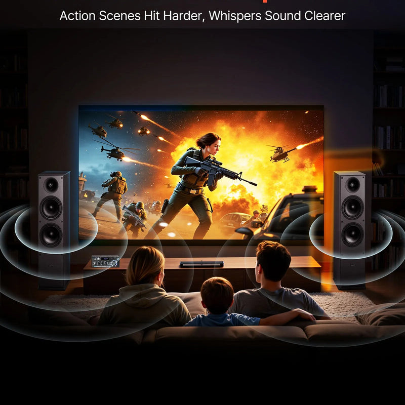 VEVOR grīdas skaļruņi, 2-ceļu torņa tipa skaļruņi ar 25.4 mm augstfrekvences skaļruni un diviem 165.1 mm zemfrekvences skaļruņiem, 400 W maksimumjauda, 65 Hz–20 kHz frekvenču diapazons, izturīgs MDF korpuss, pāris