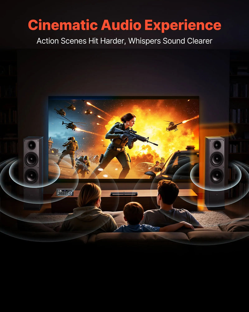 VEVOR grīdas skaļruņi, 2-ceļu torņa tipa skaļruņi ar 25.4 mm augstfrekvences skaļruni un diviem 165.1 mm zemfrekvences skaļruņiem, 400 W maksimumjauda, 65 Hz–20 kHz frekvenču diapazons, izturīgs MDF korpuss, pāris