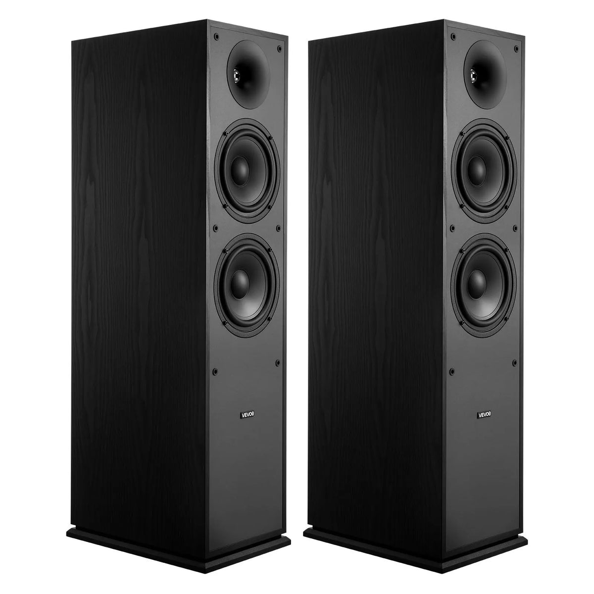 VEVOR Floor Speakers 2-Way, 400 W, 2 × 165 mm Subwoofer, 65 Hz–20 kHz, MDF Cabinet, Pair