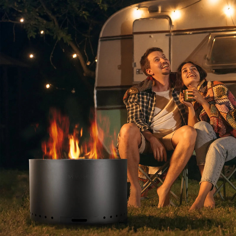 VEVOR bezdūmu ugunskura krāsns 71,1 cm diametrā, malkas kurināma, nerūsējošā tērauda