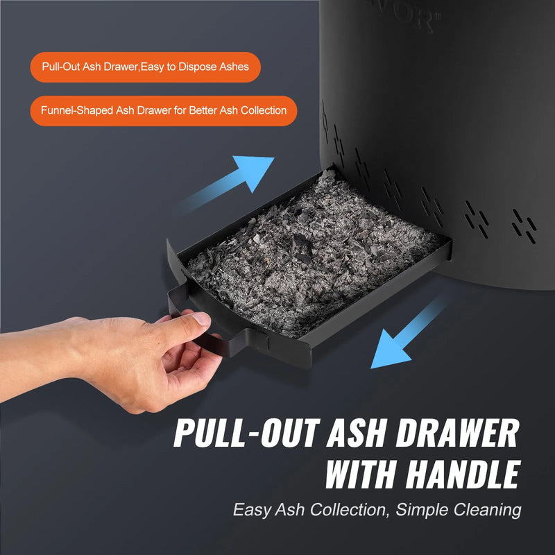 VEVOR bezdūmu ugunskura krāsns 40,1 cm diametrā, malkas kurināma, nerūsējošā tērauda