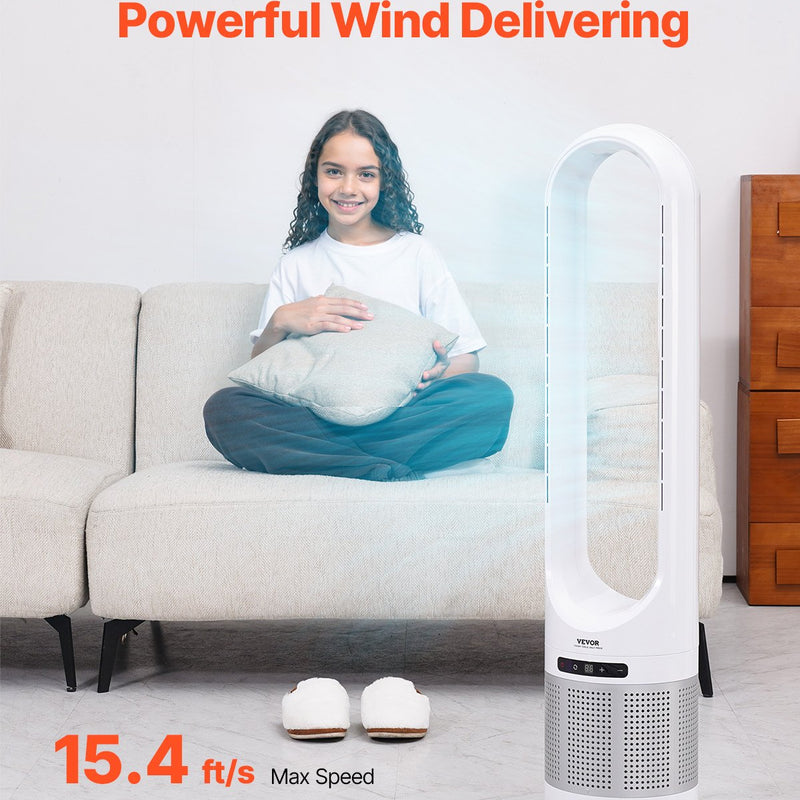 VEVOR 40" Oscilējošais Torņa Ventilators ar 8 Stundu Taimeri un 4,7 m/s Gaisa Plūsmas Ātrumu, Tālvadības Pulti