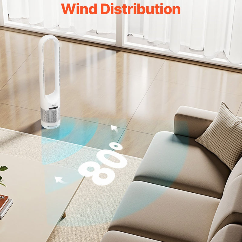 VEVOR 40" Oscilējošais Torņa Ventilators ar 8 Stundu Taimeri un 4,7 m/s Gaisa Plūsmas Ātrumu, Tālvadības Pulti