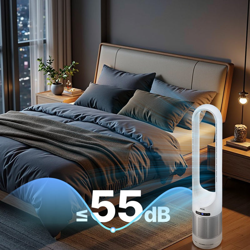 VEVOR 40" Oscilējošais Torņa Ventilators ar 8 Stundu Taimeri un 4,7 m/s Gaisa Plūsmas Ātrumu, Tālvadības Pulti