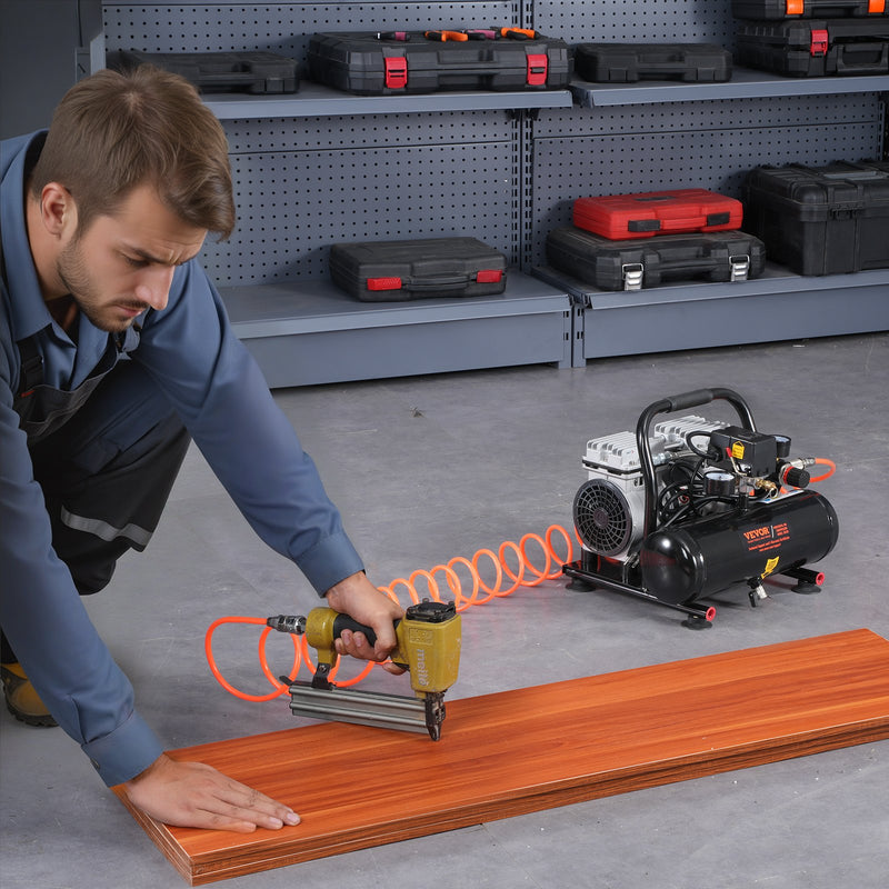 VEVOR gaisa kompresors – kompakts, pārnēsājams, bez eļļas, 3,8 l, 7 bāri