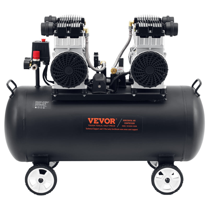VEVOR kompakts un pārnēsājams bez eļļas gaisa kompresors, 75 L, 6,2 bar (90 PSI)