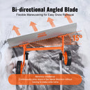 VEVOR 76,2 cm lieljaudas metāla sniega lāpsta/stūmējs ar riteņiem un platu asmeni, U formas alumīnija sakausējuma rokturis