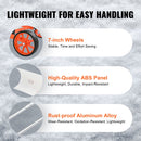 VEVOR ABS sniega lāpsta ar riteņiem, 94 cm, ar lieljaudas lāpstas stūmēju ar platu asmeni un U formas alumīnija sakausējuma rokturi