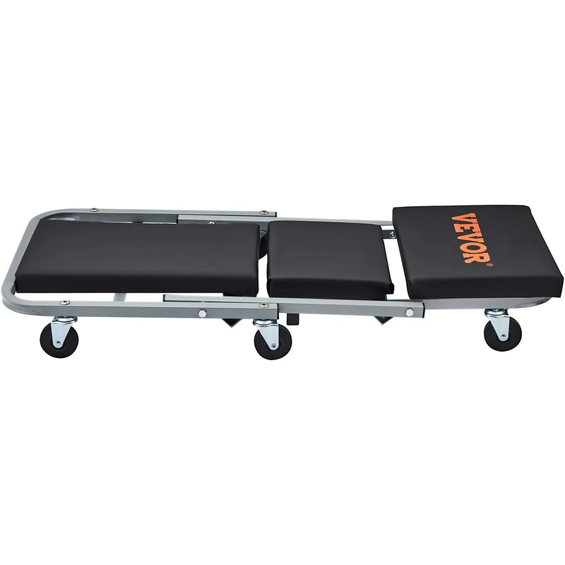 VEVOR Z-veida 2 vienā saliekama auto remonta guļamplatforma un sēdeklis, zema profila mehāniķa platforma ar 6 riteņiem, 136 kg, melna