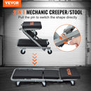 VEVOR Z-veida 2 vienā saliekama auto remonta guļamplatforma un sēdeklis, zema profila mehāniķa platforma ar 6 riteņiem, 136 kg, melna